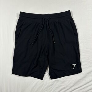 Gymshark Crest 7" Cotton Fleece Sweat Shorts Black Men's Medium Pockets